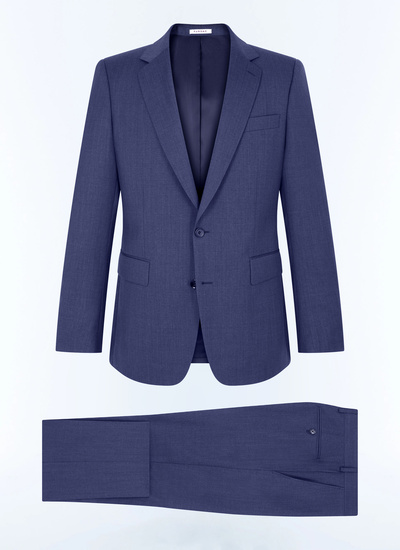 Men's blue, navy blue certified virgin wool canvas suit Fursac - C2AIDO-GC16-D028