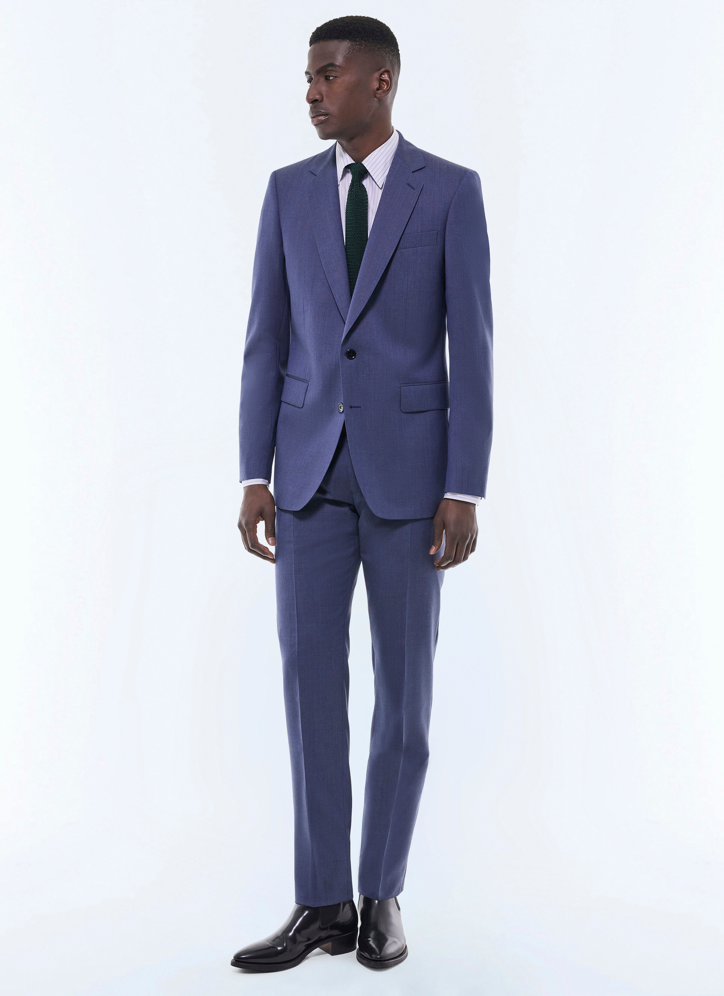 Men's suit grey blue certified virgin wool canvas Fursac - C2AIDO-GC16-D028