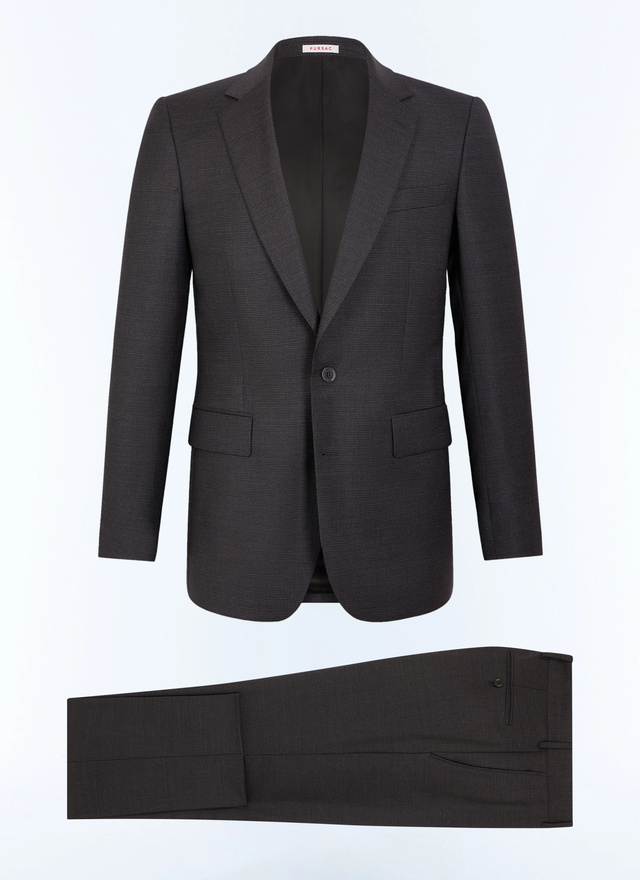 Fursac men's suit - Anthracite slim-fit checked wool suit C3FOXA-LC05-B021