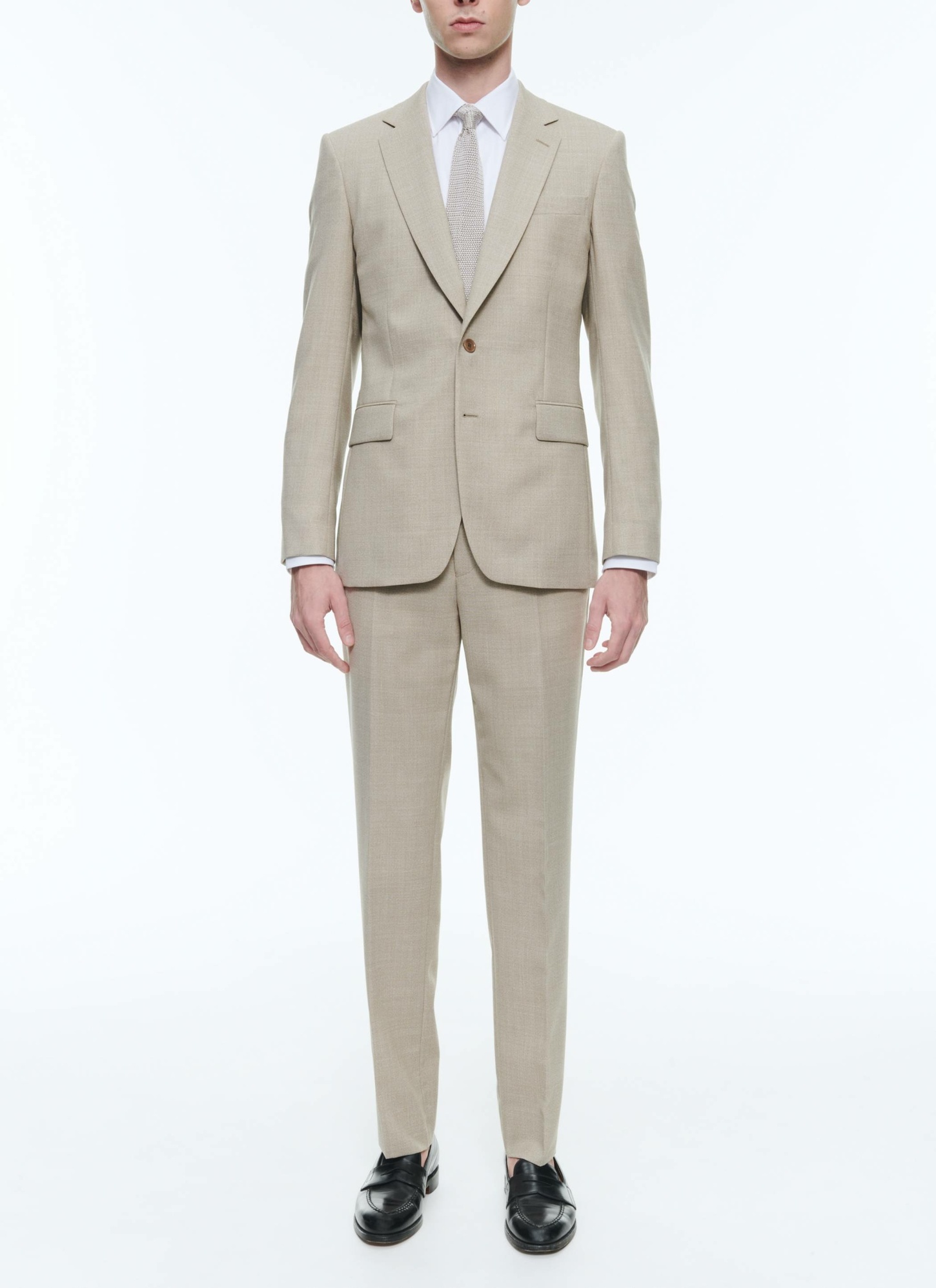 Men's suit beige virgin wool canvas Fursac - C3BAXI-BC31-56