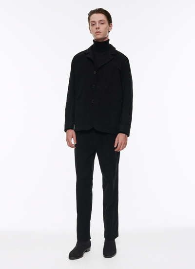Men's suit black cotton moleskin Fursac - 22HC3ALOE-AX10/20