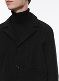 Black cotton moleskin travel jacket - 22HC3ALOE-AX10/20
