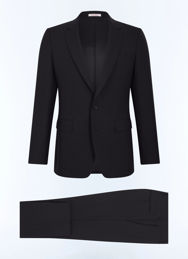 Men's suit black 100% virgin wool Fursac - C3AIDO-BV01-20
