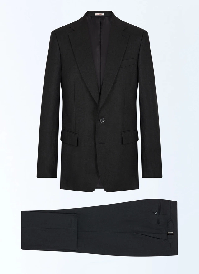 Men's black certified linen canvas suit Fursac - C3FEDO-FX13-B020