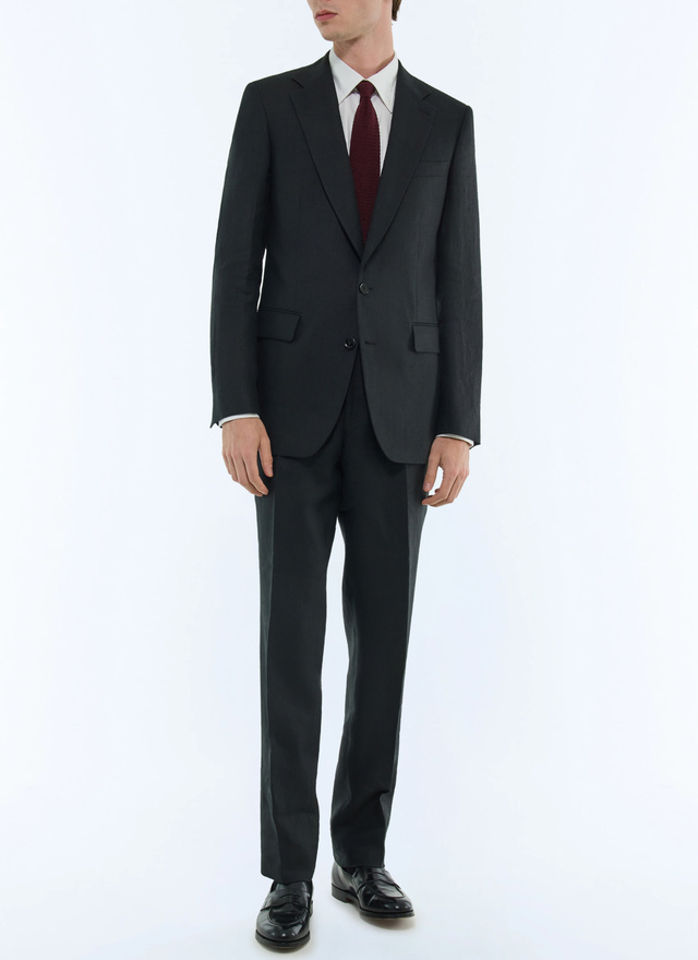 Men's suit black certified linen canvas Fursac - C3FEDO-FX13-B020