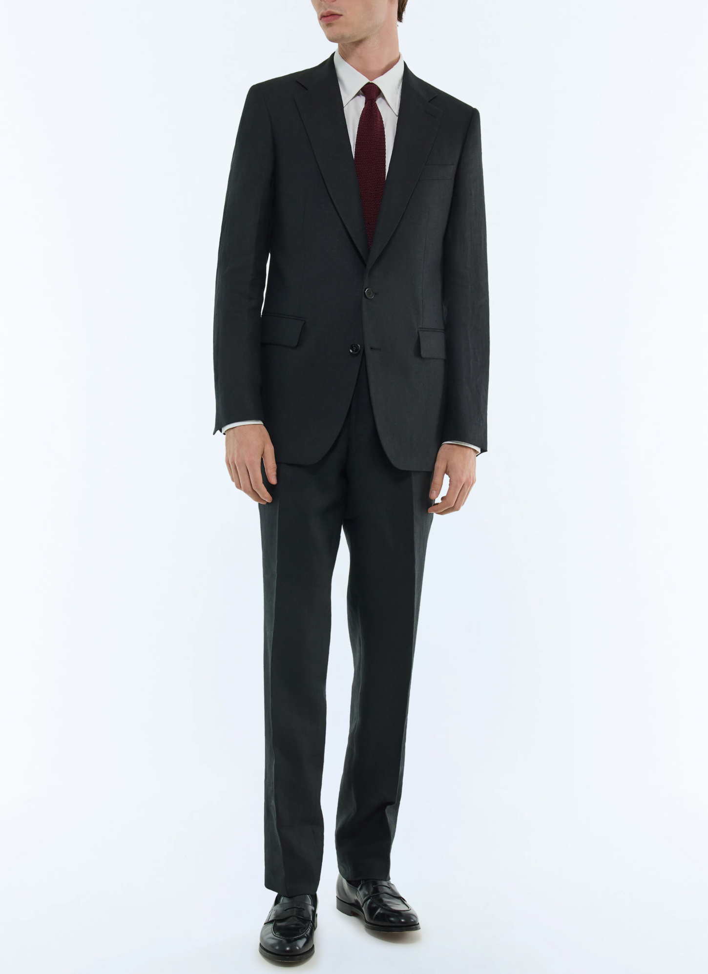 Men's suit black certified linen canvas Fursac - C3FEDO-FX13-B020