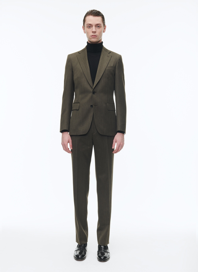 Men's suit bronze flecked virgin wool cover Fursac - C3BULL-CX28-H016