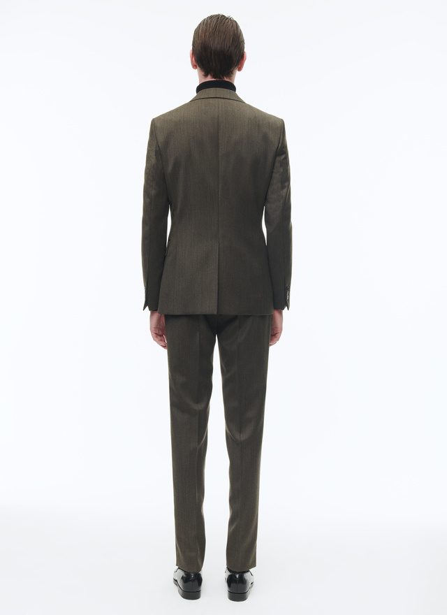 Men's green flecked virgin wool cover suit Fursac - C3BULL-CX28-H016