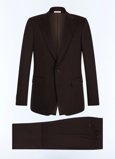 Men's suit brown certified linen and virgin wool canvas Fursac - C3JADA-JX06-G018