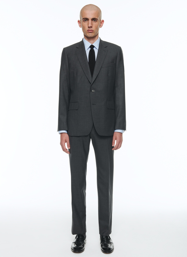 Men's suit charcoal grey virgin wool Fursac - C1AIDO-CC64-B029