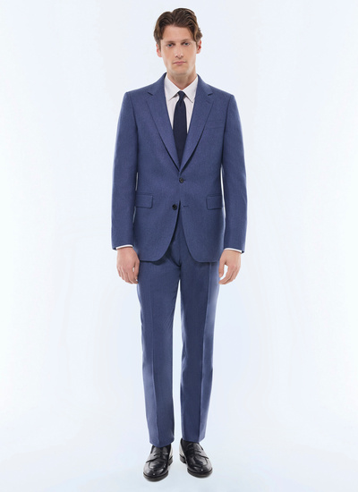 Men's suit denim blue certified wool flannel Fursac - C3FOXA-EC29-D012