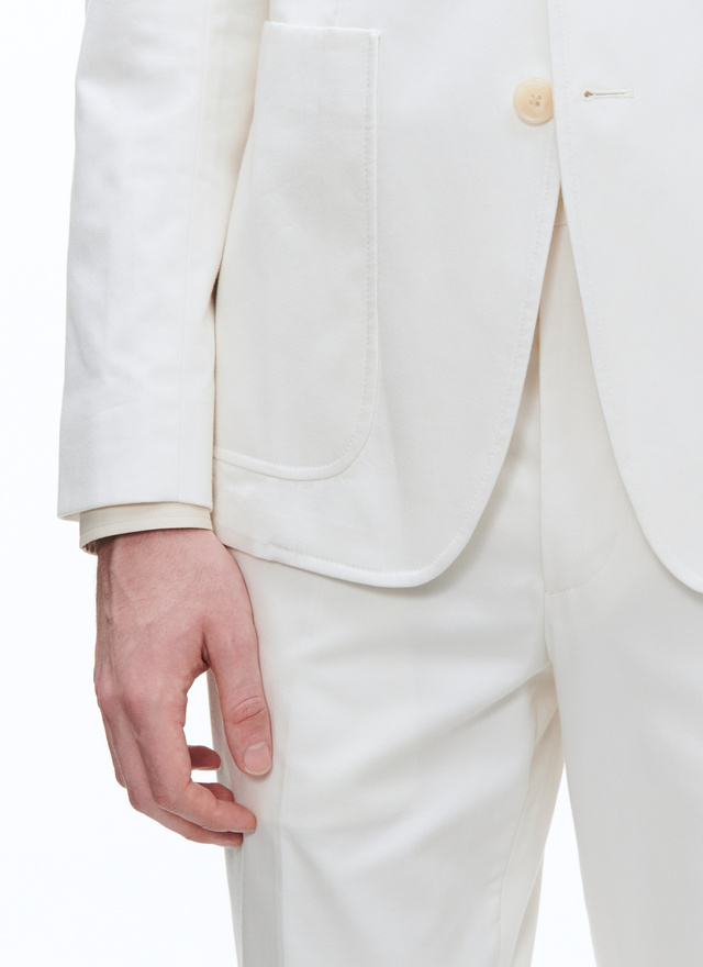 Men's white, ecru cotton gabardine suit Fursac - 23EC3BAMO-BX02/02