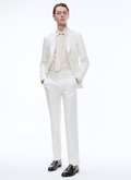 Ecru cotton gabardine suit - 23EC3BAMO-BX02/02