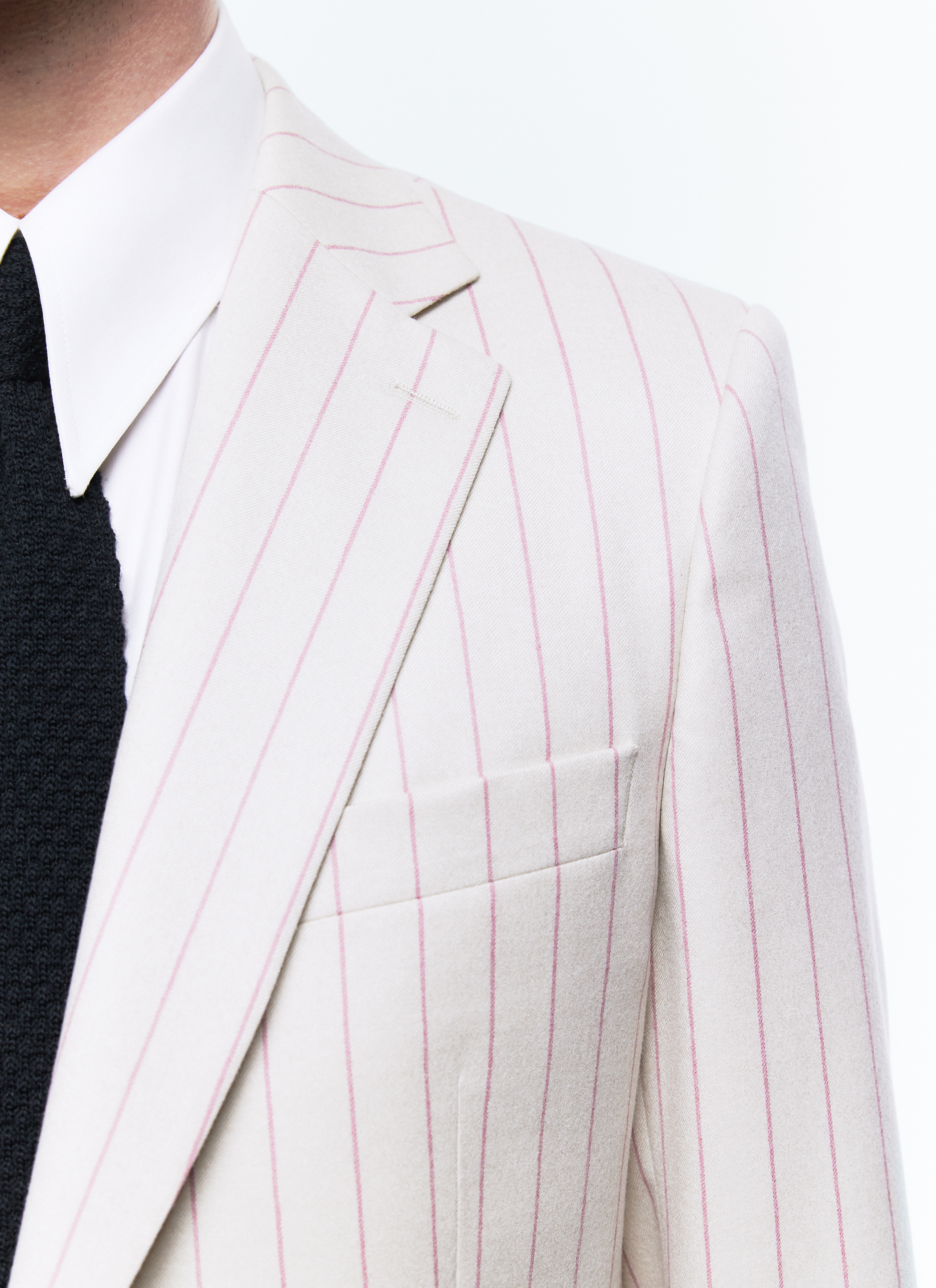 Pink pinstripe blazer best sale