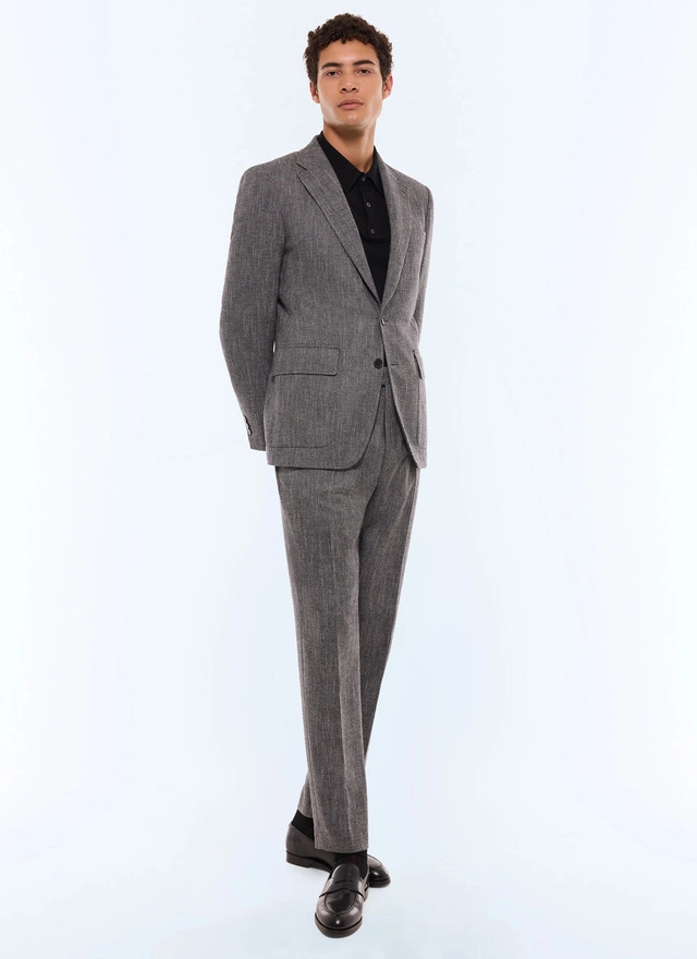 Men's suit grey virgin wool, cotton and linen Fursac - C3GITO-CX40-B022