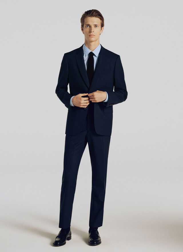 dark navy wool suit