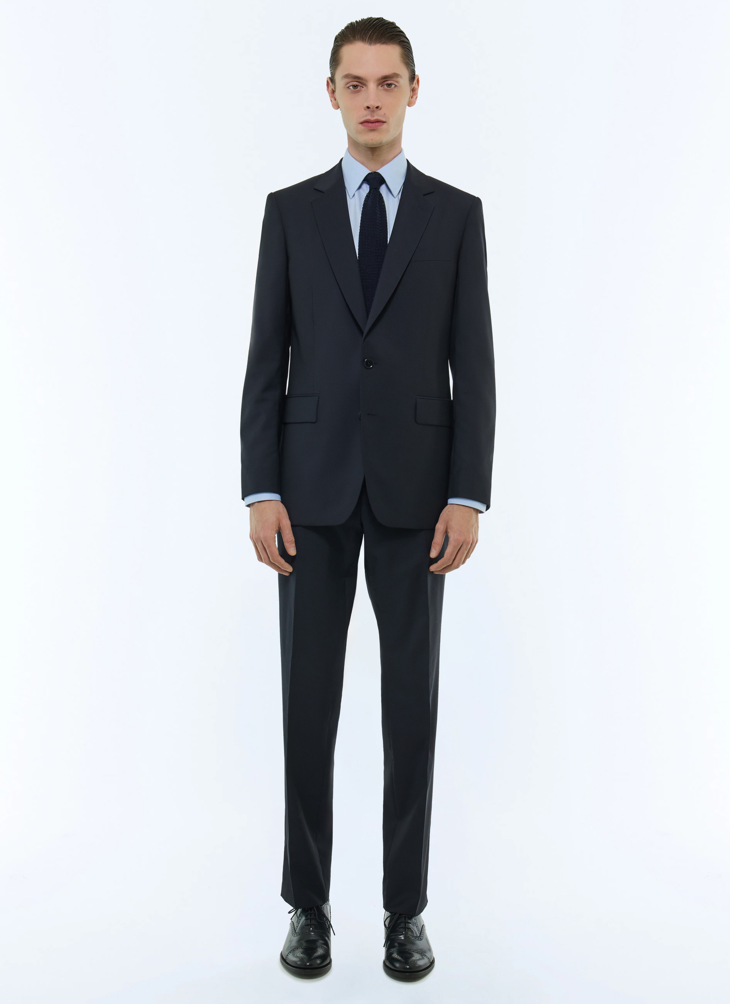 Men's suit navy blue virgin wool canvas Fursac - C3EVIP-EC34-D030