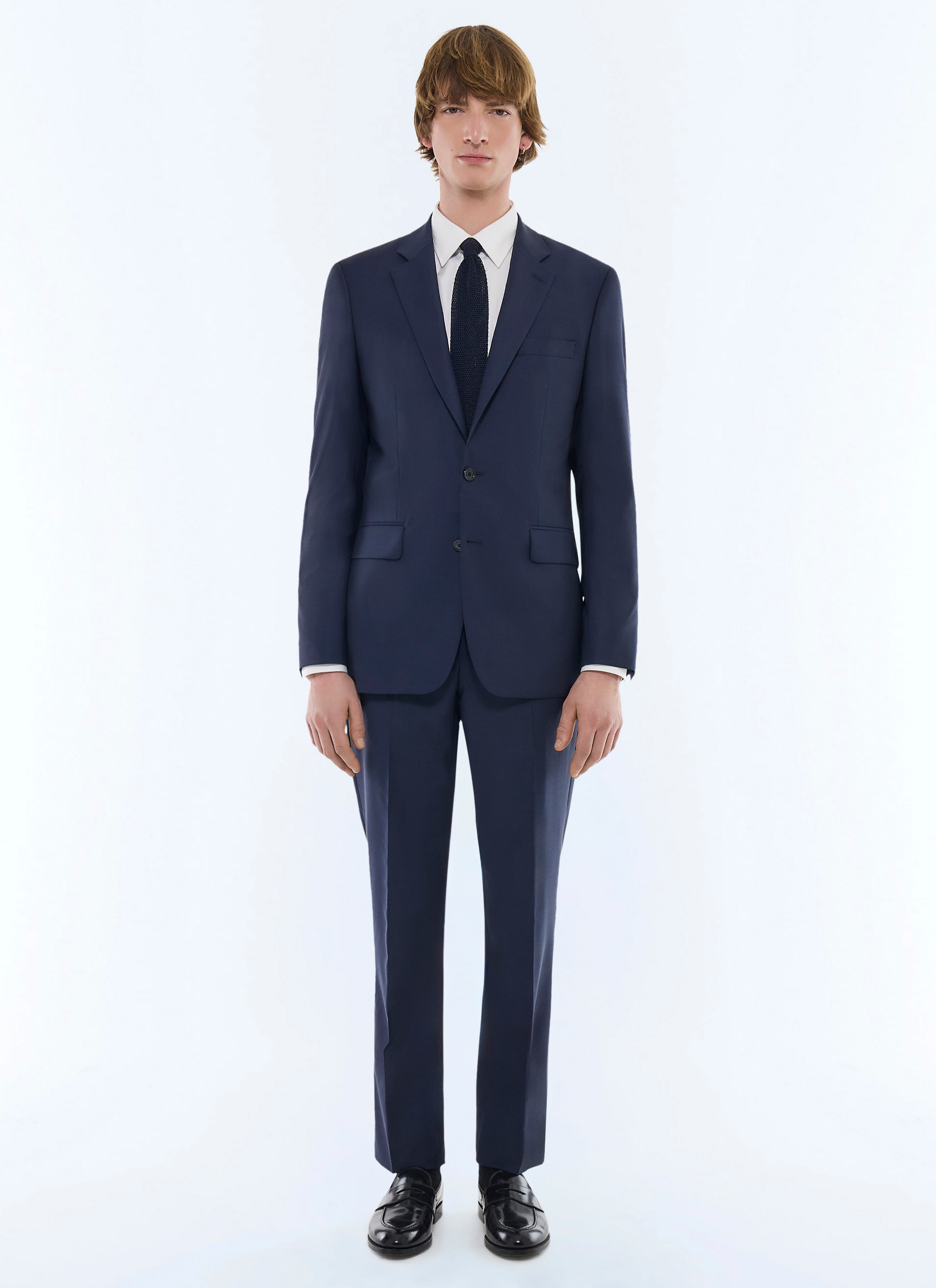 スーツ vintage blue 3peace suit Men's Classic Navy Blue Suit 3 Piece Tailored Fit Vintage