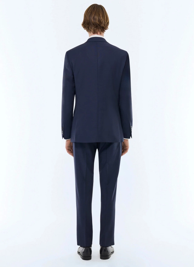 Men's blue, navy blue certified wool canvas suit Fursac - C3EVIP-EC35-D030