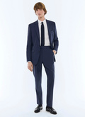 Fitted checked wool canvas suit - C3EVIP-EC35-D030