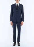 Fitted checked wool canvas suit - C3EVIP-EC35-D030