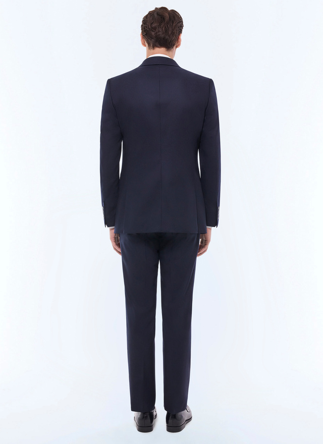 Men's blue, navy blue certified virgin wool flannel suit Fursac - C3EXUN-EC29-D030