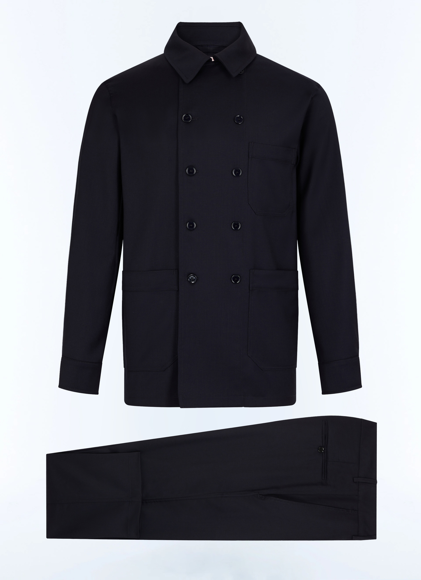 Men's suit navy blue virgin wool canvas Fursac - C3FACA-FX04-D030