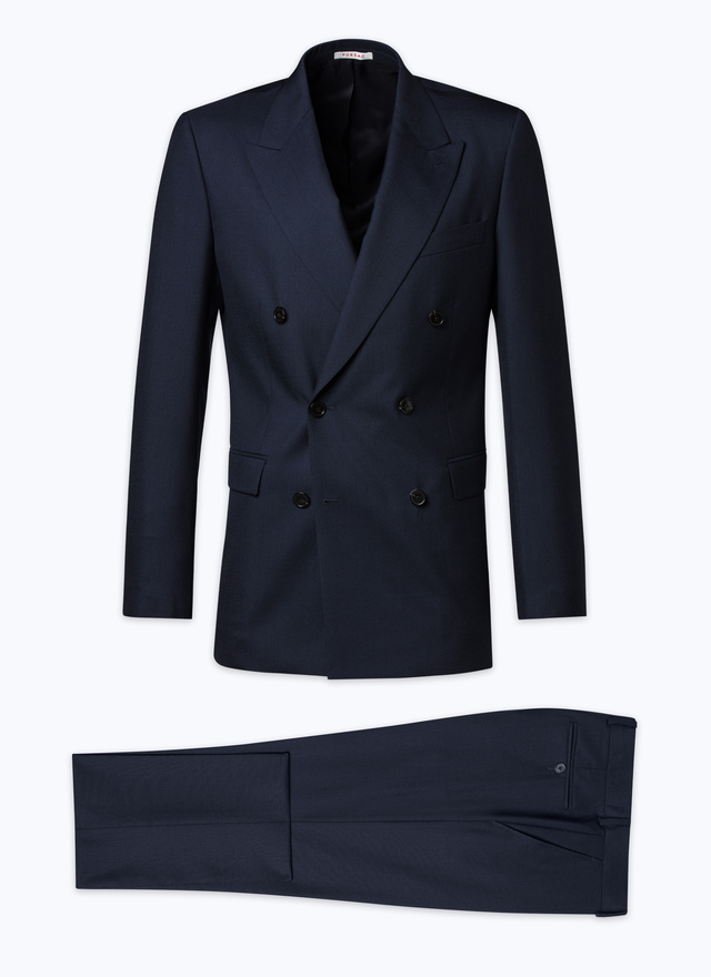 Men's suit navy blue fresco wool canvas Fursac - C3VOCA-DC51-D031