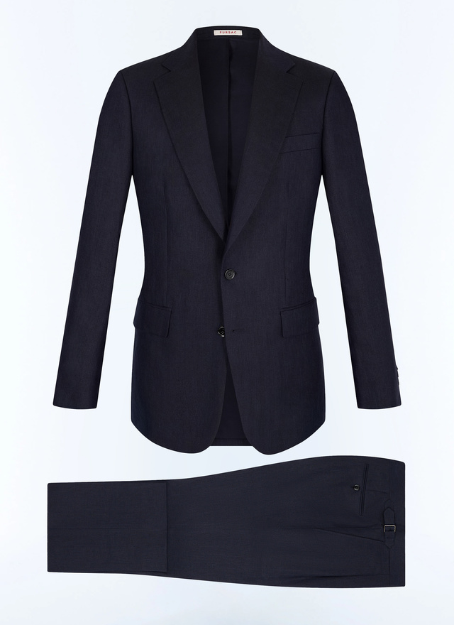 Men's suit navy blue certified linen Fursac - C3JADA-JX02-D030