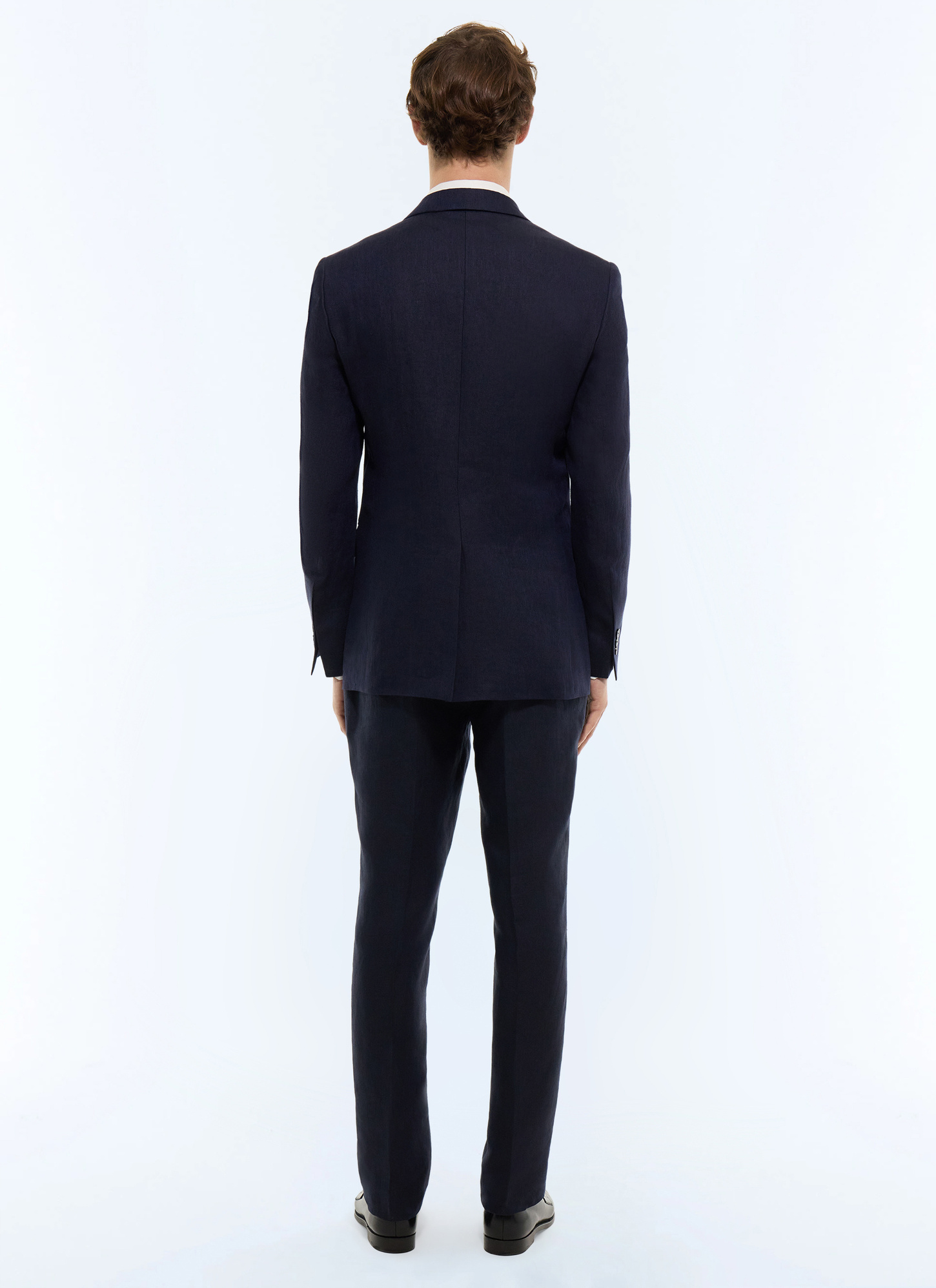 Men's blue, navy blue certified linen suit Fursac - C3JADA-JX02-D030