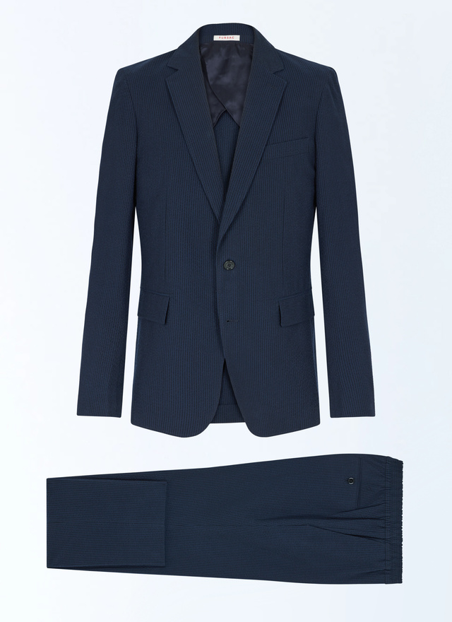 Men's navy blue - tone on tone stripes suit Fursac - C3FAMO-LX15-D030