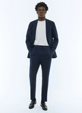 Striped seersucker straight suit - C3FAMO-LX15-D030