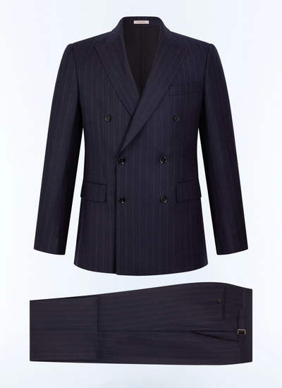 Fursac men's suit - Navy striped wool suit jacket C3FOCA-LC13-D030