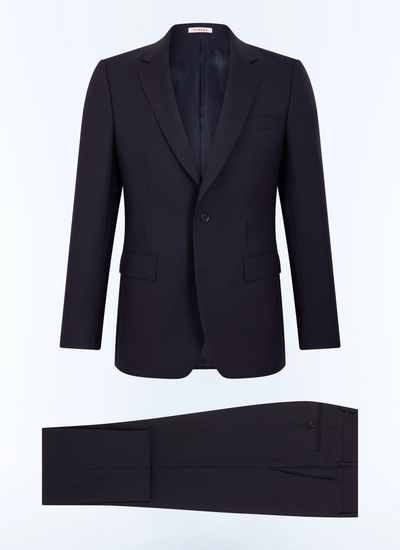 Men's suit navy main fabric: 100% virgin woolwaistband lining: 58% polyester, 42% cottonleg lining: 100% polyesterpocket lining: 58% polyester, 42% cotton Fursac - C3FOXA-BV01-30