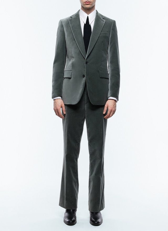 Men's suit sage green velvet Fursac - C3ELLA-EC21-H018