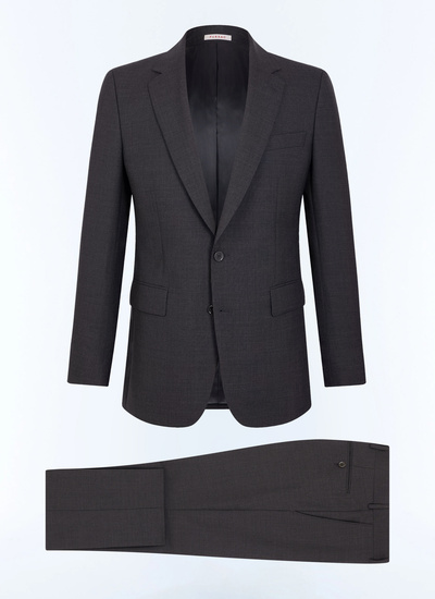 Men's suit steel main fabric: 100% virgin woolwaistband lining: 58% polyester, 42% cottonleg lining: 100% polyesterpocket lining: 58% polyester, 42% cotton Fursac - C3FOXA-BV01-B022