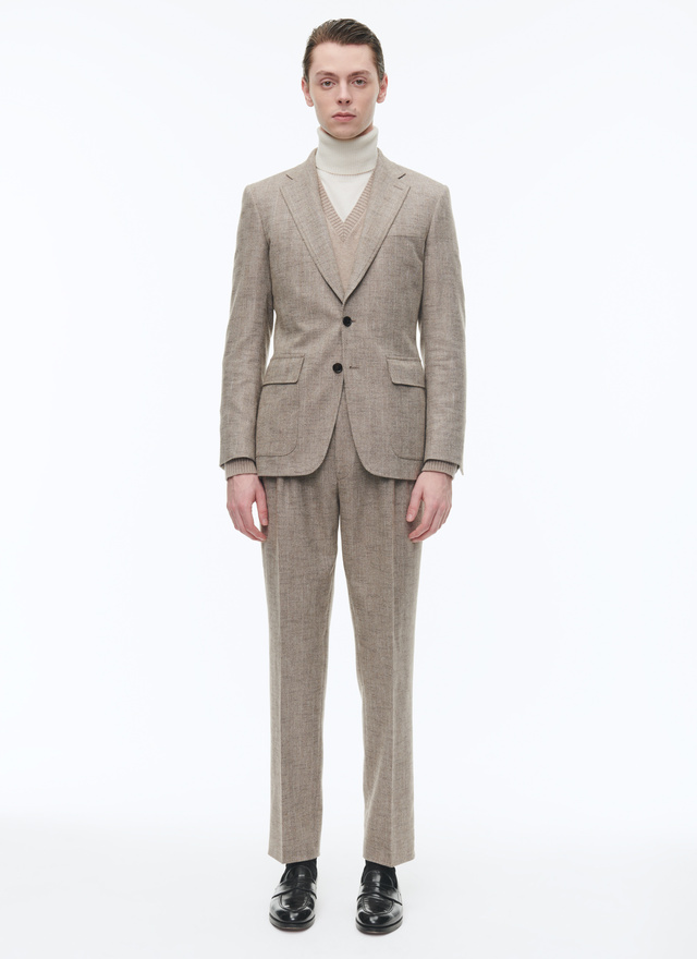 Men's suit string-like beige virgin wool, cotton and linen Fursac - C3CITO-CX40-A006