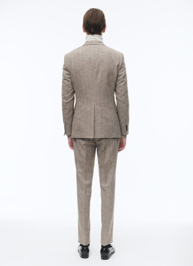 Men's beige, ecru virgin wool, cotton and linen suit Fursac - C3CITO-CX40-A006