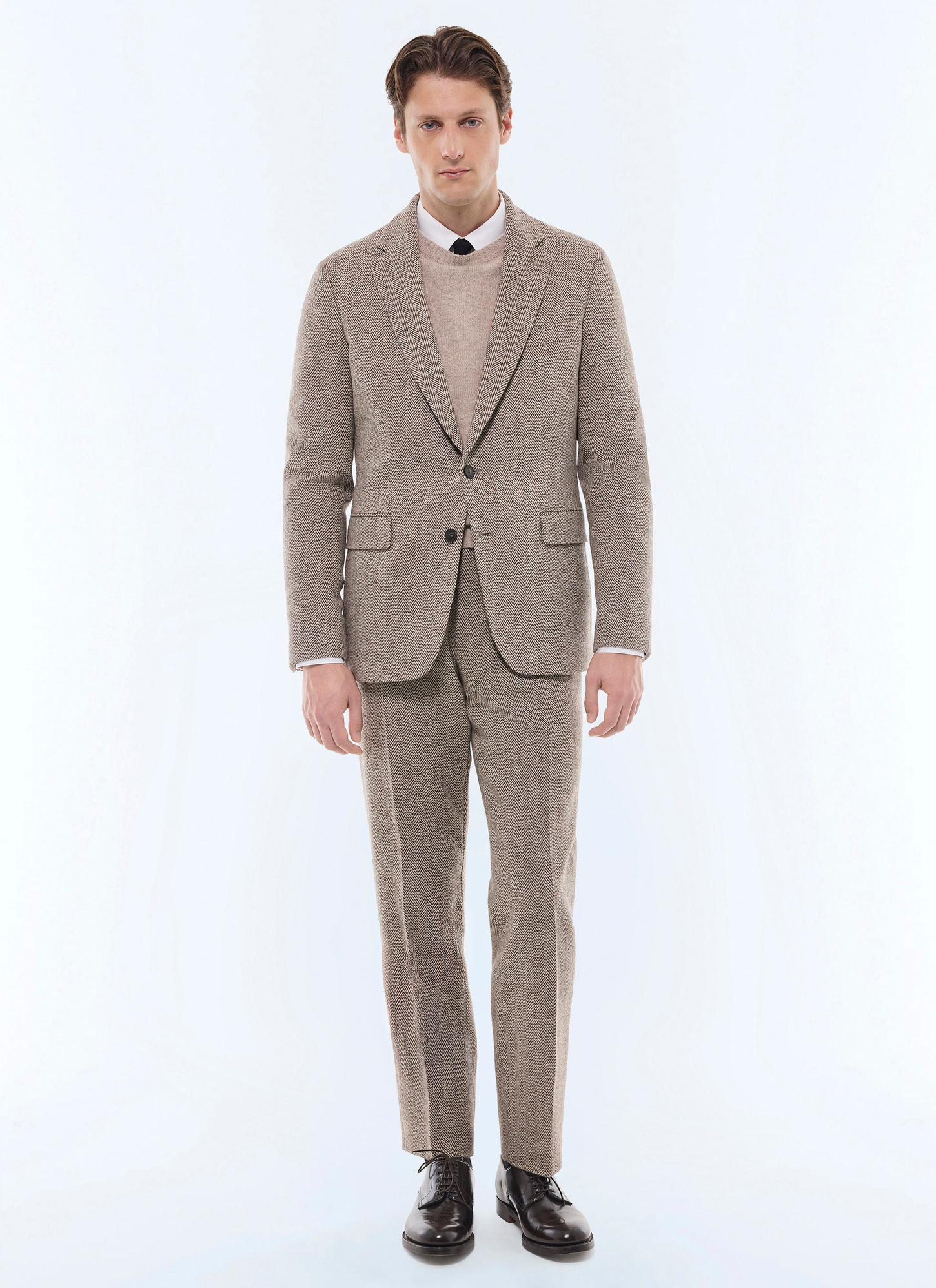 Men's suit taupe beige virgin wool Fursac - C3FRAT-GX02-G018