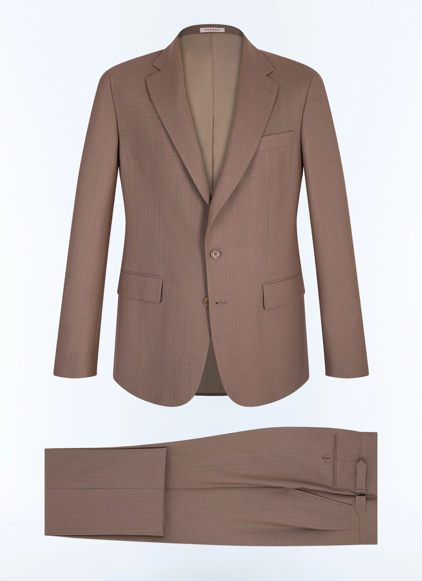 Men's taupe brown - check pattern suit Fursac - C3JADA-JC20-G014