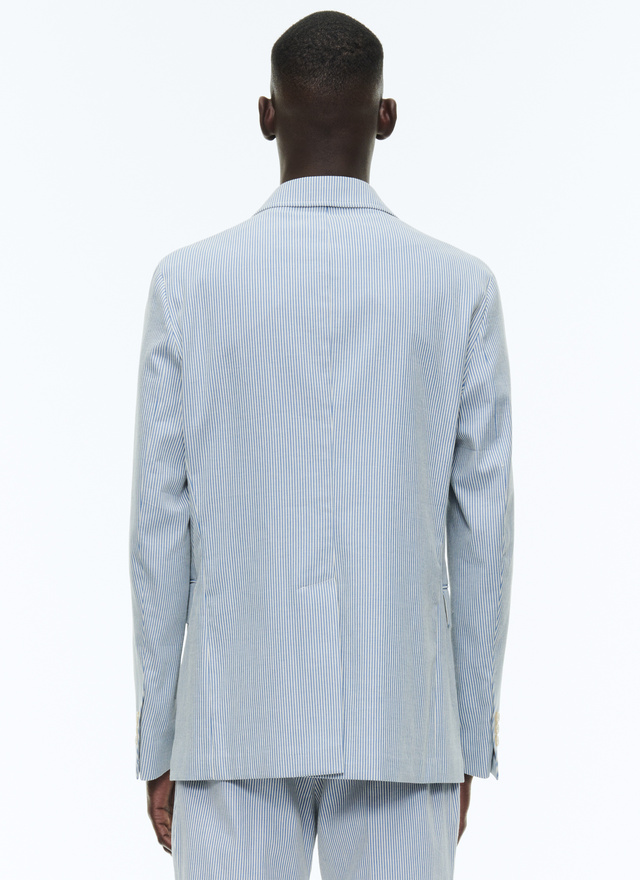 Men's white and sky blue stripes suit Fursac - C3DAMA-DX05-D004