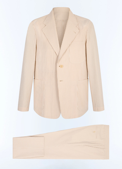Men's white - beige stripes suit Fursac - C3JANA-LX15-A008