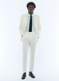 Fitted herringbone linen serge suit - C3FEDO-FX03-A001