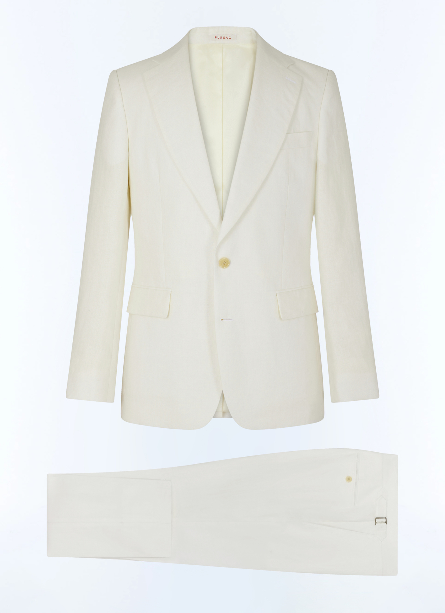 Men's white - tone on tone herringbone suit Fursac - C3FEDO-FX03-A001