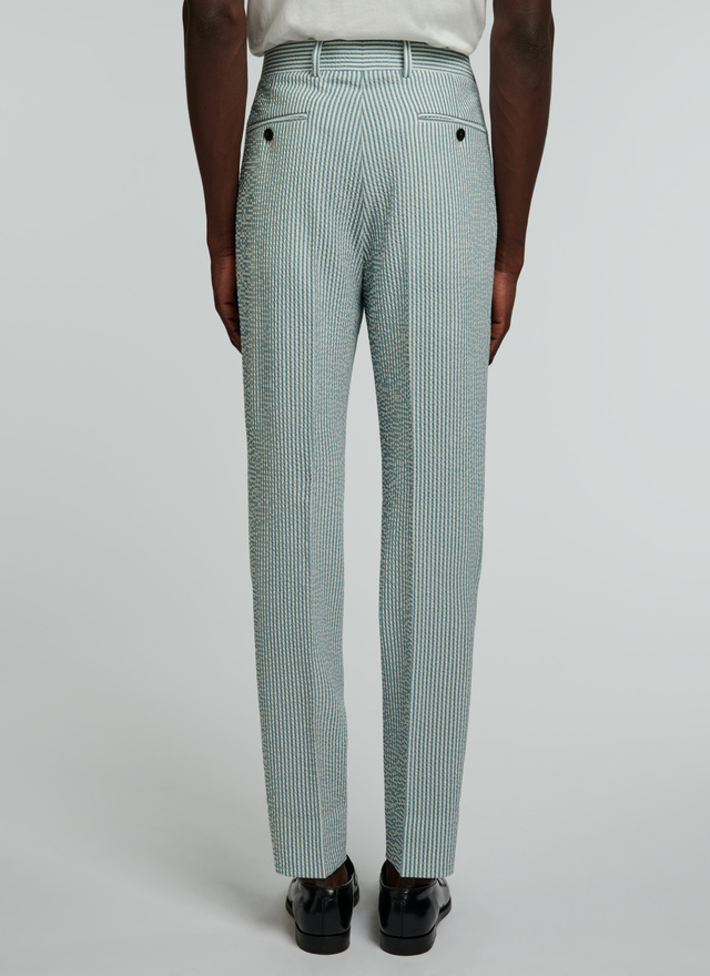Men's white - turquoise blue stripes suit Fursac - 22EC3VALA-VX05/45