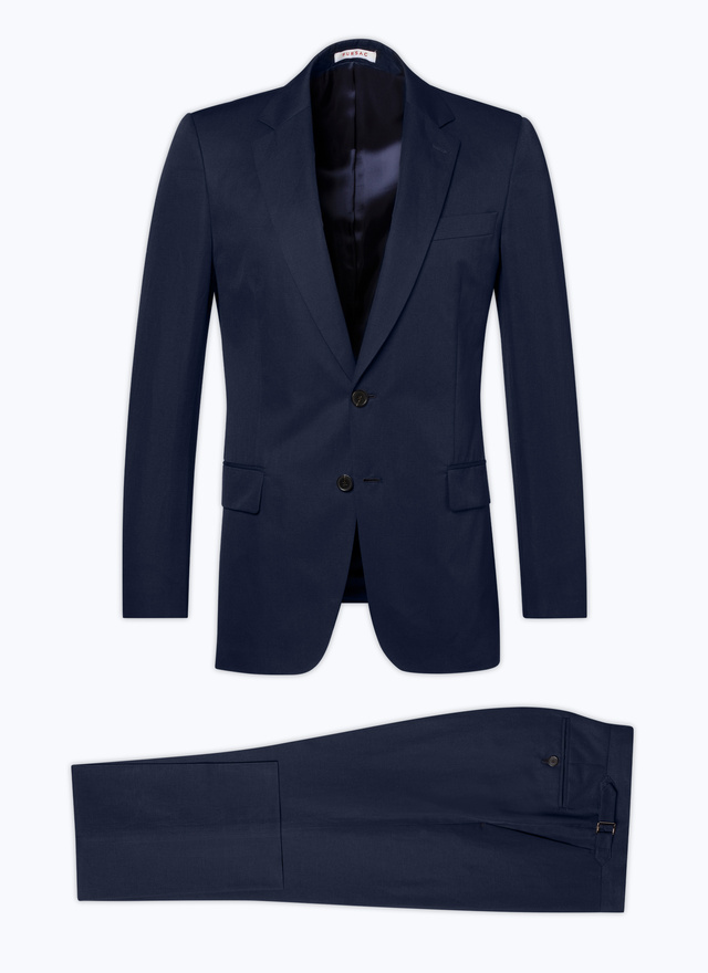 Men's blue, navy blue cotton and linen serge suit Fursac - C3DAXO-DC27-D030