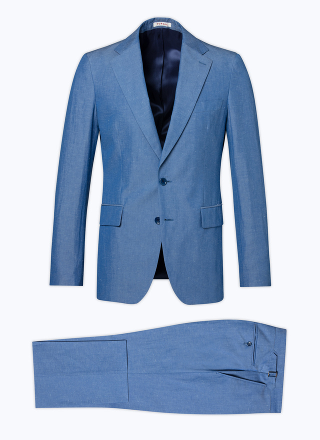 Men's cotton and linen chambray suit Fursac - C3DONA-DC12-D012