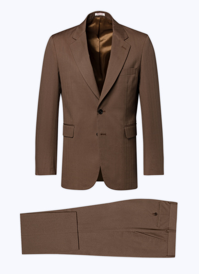 Men's tobacco - blended herringbone pattern suit Fursac - C3CAZO-CC25-G021