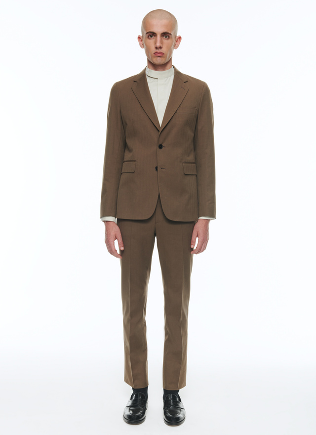 Men's suit tobacco virgin wool and cotton Fursac - C3CAZO-CC25-G021