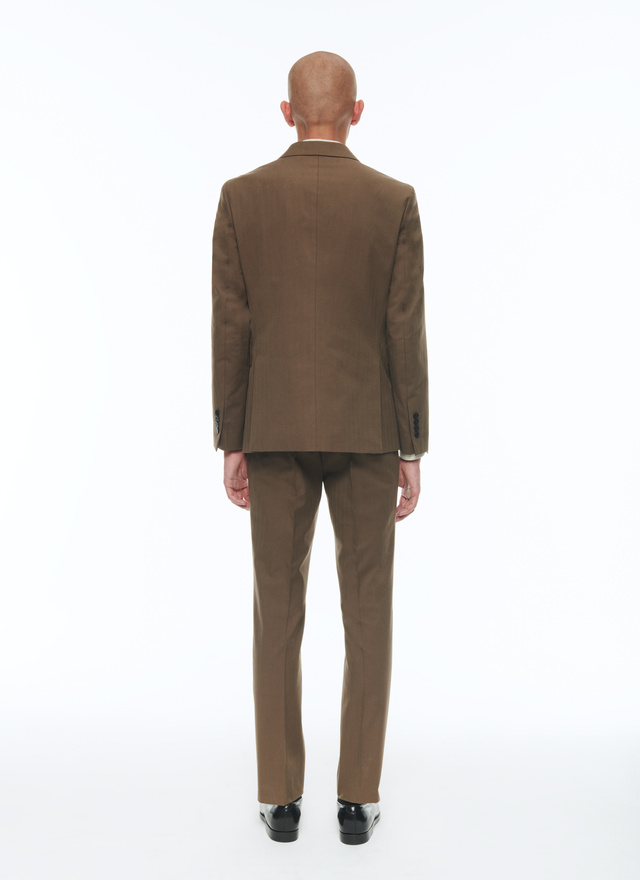 Men's brown virgin wool and cotton suit Fursac - C3CAZO-CC25-G021
